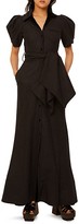 Thumbnail for your product : Rosie Assoulin Peter Pan Puff-Sleeve Wool Maxi Dress