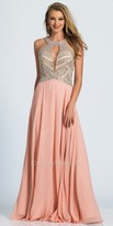 Thumbnail for your product : Dave and Johnny Geometric Crystalized A-line Prom Dress