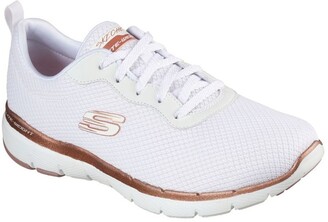 Skechers Flex Appeal 3.0 First Insight White Mesh Lace-Up Sneaker
