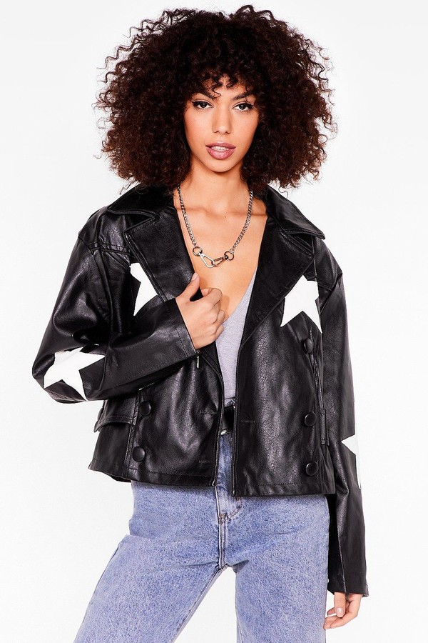 black star leather jacket
