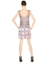 Thumbnail for your product : Marco De Vincenzo Embroidered Fringed Silk Georgette Dress