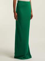 Thumbnail for your product : Calvin Klein Slit Hem Wool Jersey Maxi Skirt - Womens - Dark Green