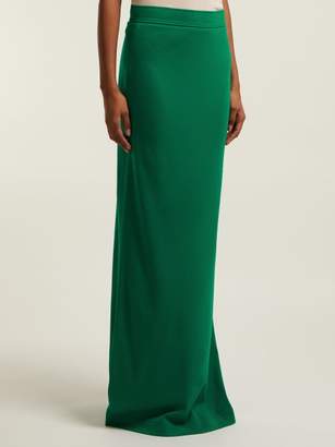 Calvin Klein Slit Hem Wool Jersey Maxi Skirt - Womens - Dark Green