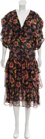 Dodo Bar Or Floral Print Midi Length Dress w/ Tags