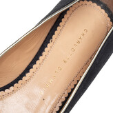 Thumbnail for your product : Charlotte Olympia Black Fabric And Patent Leather Emoticats Cheeky Kitty Ballet Flats Size 39.5