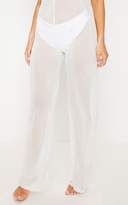 Thumbnail for your product : PrettyLittleThing White Chiffon Wide Leg Beach Jumpsuit