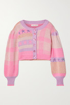 Thumbnail for your product : LoveShackFancy Bedford Cropped Cotton-blend Jacquard Cardigan