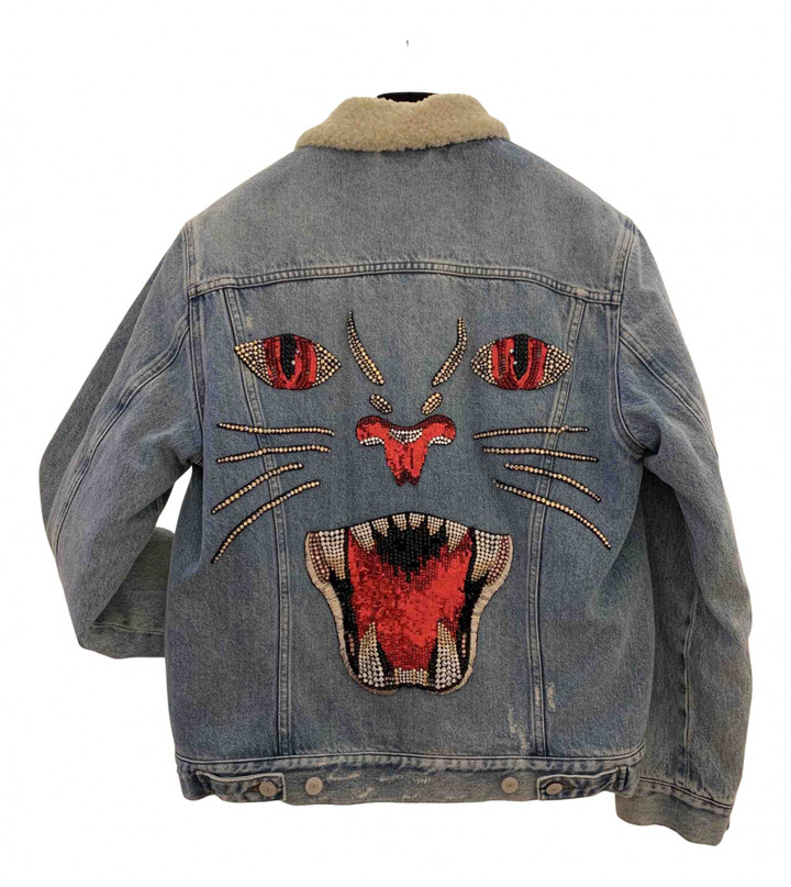 gucci shearling denim jacket