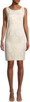 Thumbnail for your product : Albert Nipon Metallic Floral-Jacquard Dress with Scalloped Coat