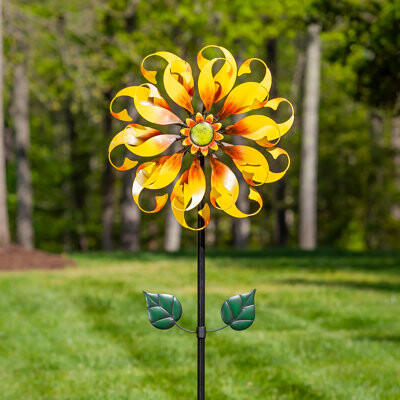 August Grove Sunflower Design Wind Spinner 75in