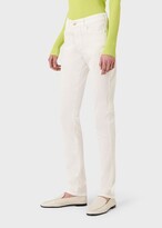 J18 High-waisted skinny-leg trousers in mineral garment-dyed comfort denim