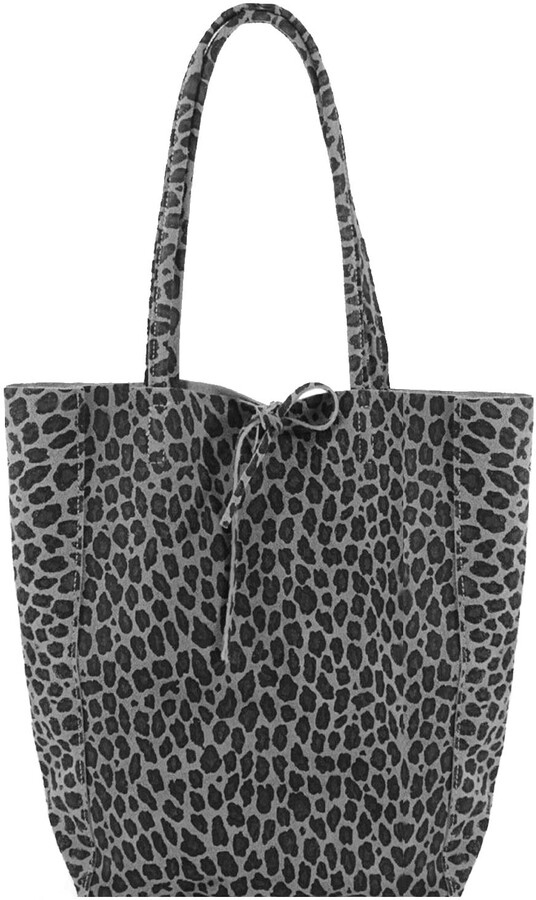 grey leopard print bag