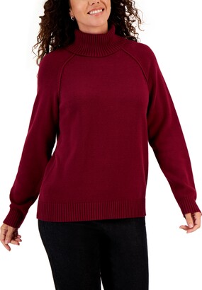 Karen Scott Women's Cotton Turtleneck Sweater, Created for Macy's