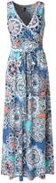 Thumbnail for your product : Zattcas CAVOVA Womens Bohemian Printed Wrap Bodice Sleeveless Crossover Maxi Dress