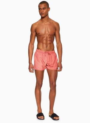 TopmanTopman Over Dye Orange Stripe Swim Shorts