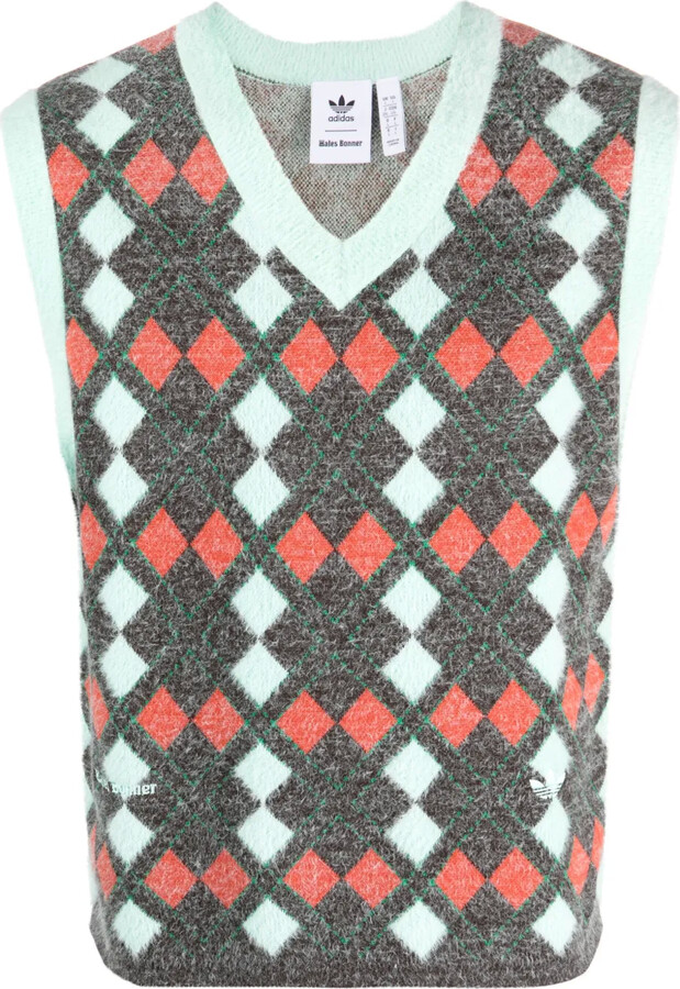 adidas x Wales Bonner argyle-check knitted vest