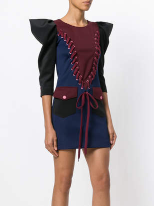 Frankie Morello structured lace-up dress