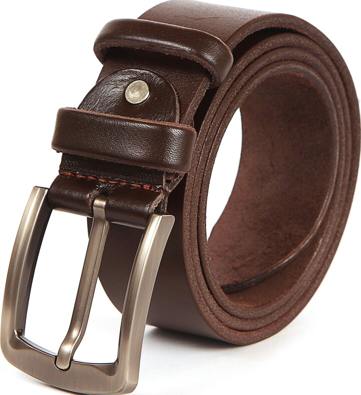 Solid Leather Goods Men's Belt Full Grain Heavy Duty Leather Belts