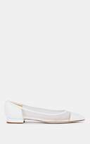 Thumbnail for your product : Barneys New York Women's Leather & Mesh Flats - White