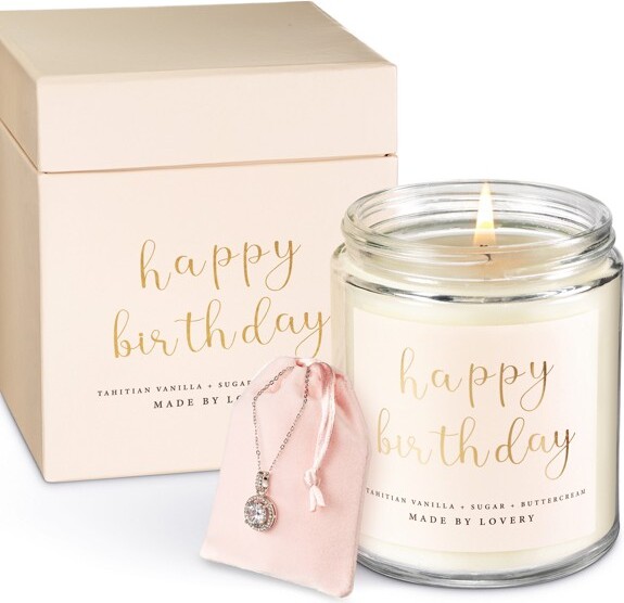 LoveryBirthdayGiftsforWomen-3pcBdayCandlewithNecklace&Pouch