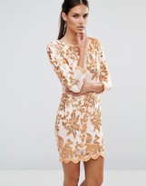 Thumbnail for your product : TFNC Floral Sequin Midi Dress With 3/4 Sleeve