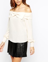 Thumbnail for your product : TFNC Off Shoulder Blouse With Exaggerated Bow Detail