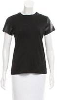 Thumbnail for your product : Vince Leather-Accented Short Sleeve Top