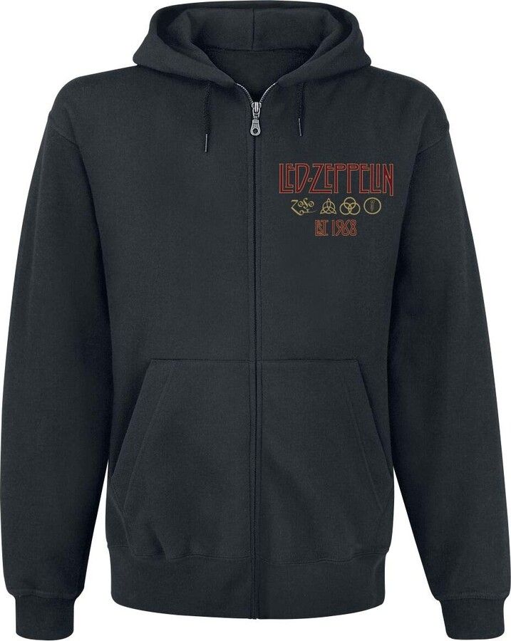 Probity Led Zeppelin Zeppelin and Smoke Black Zipped Hoodie (XX