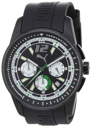 Puma Race Men's Quartz Watch with Black Dial Chronograph Display and Black Polyurethane Bracelet PU102161006