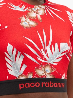 Paco Rabanne Hawaiian-print Jersey Cropped Top - Red Print