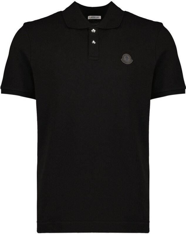 Moncler Logo Patch Piquet Polo Shirt