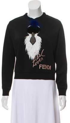 Fendi Long Sleeve Crew Neck Sweater Black Long Sleeve Crew Neck Sweater