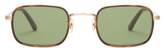 Thumbnail for your product : Garrett Leight Rectangle Frame Sunglasses - Womens - Dark Green