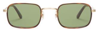 Garrett Leight Rectangle Frame Sunglasses - Womens - Dark Green