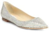 Thumbnail for your product : Jimmy Choo Alina Glitter Point-Toe Ballet Flats