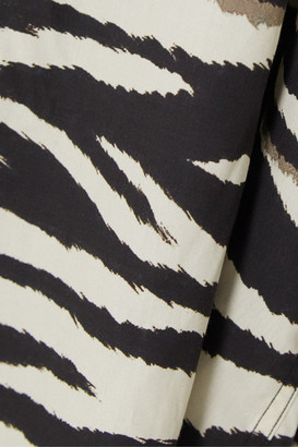 Dries Van Noten Zebra-print Cotton Turtleneck Blouse - Zebra print