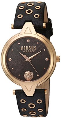 Versus By Versace Women's 'V Versus eyelets' Quartz Stainless Steel and Leather Casual Watch, Color:Brown (Model: SCI060016)