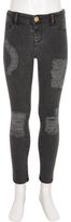Thumbnail for your product : River Island Girls black washed Molly ripped jeggings