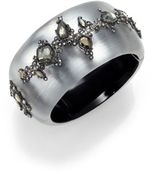 Thumbnail for your product : Alexis Bittar Imperial Noir Lucite, Pyrite & Crystal Lace Wide Bangle Bracelet