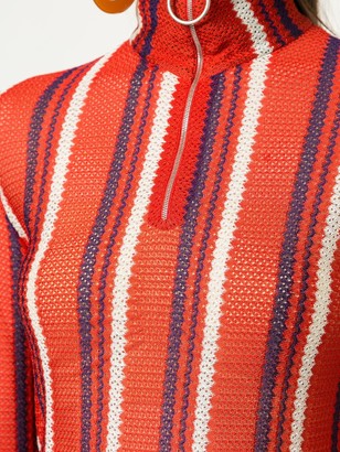 Marni Zip Detail Stripe-Knit Top