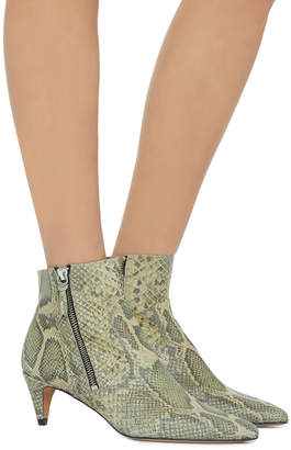 Isabel Marant Deby Snake-Effect Leather Ankle Boots
