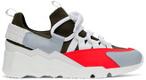 Thumbnail for your product : Pierre Hardy Khaki & Pink Trek Comet Sneakers