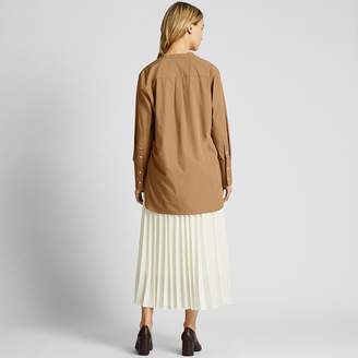 Uniqlo WOMEN Extra Fine Cotton V Neck Long Sleeve Shirt