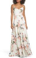 Thumbnail for your product : Jenny Yoo Inesse V-Neck Chiffon Gown