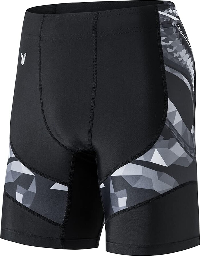 HUGE SPORTS Men's Jammer Swim Shorts Rash Guard Compression Active