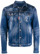 paint splatter denim jacket womens