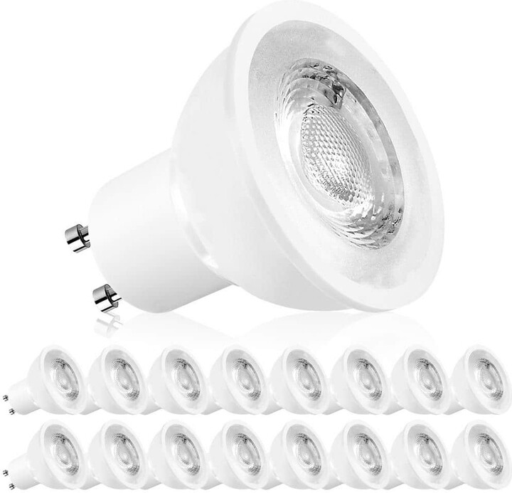 LUXRITE 50-Watt Halogen Equivalent MR16 Dimmable GU10 Base LED Light Bulbs Enclosed Fixture Rated 4000K Cool White (16-Pack)