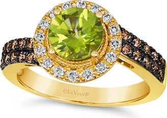 LeVian Green Apple Peridot (1-1/5 ct. t.w.) & Diamond (1/2 ct. t.w.) Ring in 14k Gold