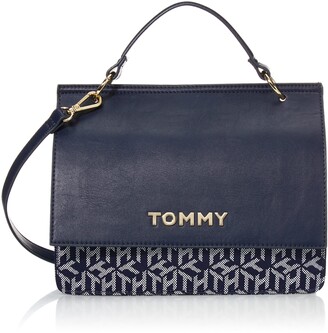 Tommy Hilfiger womens Nathalie SATCHEL Navy/White One Size US - ShopStyle