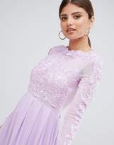 Thumbnail for your product : AX Paris long sleeve maxi dress with lace upper